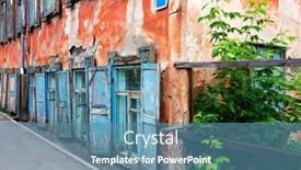  Presentation with russian historical - Audience pleasing PPT theme consisting of historical-wooden-house-in-irkutsk backdrop and a teal colored foreground