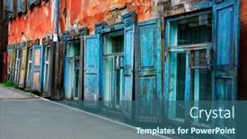  Presentation with russian historical - Cool new slide deck with historical-wooden-house-in-irkutsk backdrop and a ocean colored foreground