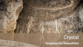  Presentation with petroglyphs - Amazing presentation design having history - ancient rock carvings petroglyphs backdrop and a coral colored foreground