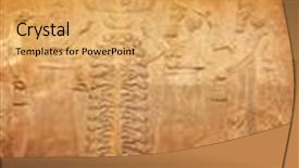  Presentation with ancient - Amazing PPT layouts having ancient sumerian stone carving backdrop and a yellow colored foreground
