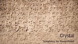  Presentation with ancient history - Colorful PPT theme enhanced with history - ancient sumerian stone carving backdrop and a coral colored foreground