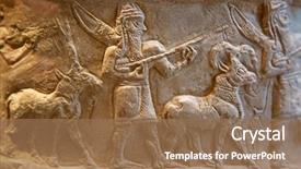  Presentation with ancient history - Theme enhanced with history - ancient sumerian stone carving background and a coral colored foreground