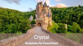  Presentation with chemistry solid state - Beautiful presentation theme featuring history - burg eltz castle in rhineland-palatinate backdrop and a coral colored foreground