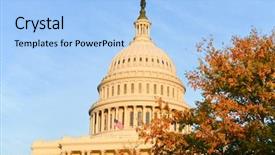  Presentation with capitol washington dc - PPT layouts consisting of united states history - us capitol in autumn background and a light blue colored foreground