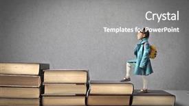  Presentation with history child - Beautiful PPT theme featuring history - child climbing stairs backdrop and a gray colored foreground