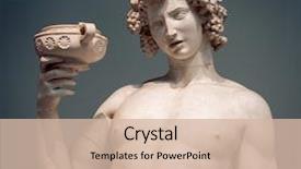  Presentation with wine - Beautiful presentation theme featuring history - dionysus bacchus wine statue portrait backdrop and a soft green colored foreground