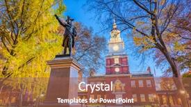  Presentation with independence - Slide deck consisting of history - independence hall in philadelphia pennsylvania background and a tawny brown colored foreground