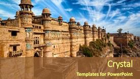  Presentation with mughal - Slide set enhanced with history - indian famous landmark example background and a tawny brown colored foreground