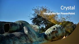  Presentation with archaeological - Beautiful slide deck featuring history - italian destination archaeological site backdrop and a teal colored foreground