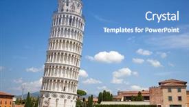  Presentation with italy history - Slide deck with history - leaning tower of pisa italy background and a teal colored foreground