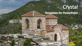  Presentation with church medieval - Audience pleasing presentation consisting of bulgarian history - medieval church inside asen's fortress backdrop and a tawny brown colored foreground