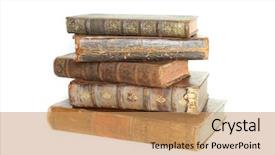  Presentation with history - Amazing presentation having history - old books isolated on white backdrop and a coral colored foreground