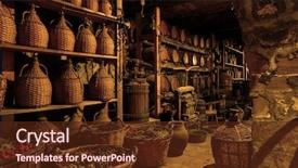  Presentation with cellar - Theme with history - old wine barrels casks background and a tawny brown colored foreground