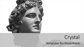  Presentation with plaster - PPT theme with history - portrait of a plaster statue background and a light gray colored foreground