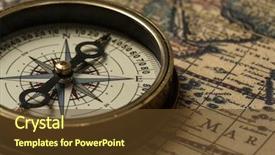  Presentation with compass map - Amazing PPT theme having history - retro compass with old map backdrop and a tawny brown colored foreground