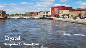  Presentation with wisconsin - Colorful slide deck enhanced with history - riverfront in janesville wisconsin backdrop and a gray colored foreground