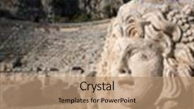  Presentation with ancient ruins - PPT theme having ruins of the ancient city background and a coral colored foreground