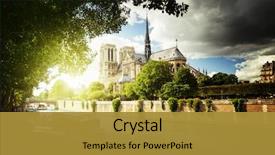  Presentation with france history - Presentation design with history - seine and notre dame de background and a gold colored foreground