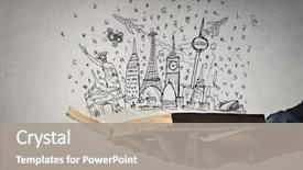  Presentation with world history - Colorful presentation theme enhanced with history - spectacular world backdrop and a gray colored foreground