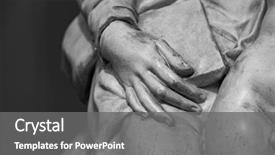 Presentation with stone - Slides having history - stone statue detail of human background and a gray colored foreground