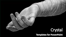  Presentation with stone - Audience pleasing PPT theme consisting of history - stone statue detail of human backdrop and a black colored foreground