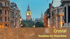  Presentation with square - PPT theme featuring history - street view of trafalgar square background and a tawny brown colored foreground