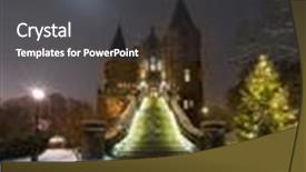 Presentation with castle - Amazing presentation theme having teleborg castle at snowy night backdrop and a dark gray colored foreground