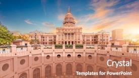  Presentation with capitol - Beautiful presentation design featuring history - texas state capitol building backdrop and a coral colored foreground