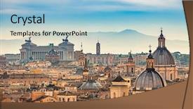  Presentation with rome - PPT layouts enhanced with history - view of rome from castel background and a light blue colored foreground