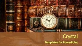  Presentation with vintage antique pocket watch vintage - Cool new PPT theme with history - vintage antique pocket watch backdrop and a tawny brown colored foreground
