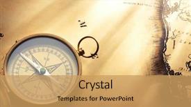  Presentation with vintage compass - Beautiful slide deck featuring history - vintage compass on old map backdrop and a yellow colored foreground