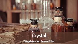  Presentation with bottles - PPT theme featuring history - vintage glass bottles on wooden background and a tawny brown colored foreground