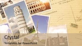  Presentation with eiffel tower - Amazing theme having history - vintage travel background with retro backdrop and a coral colored foreground