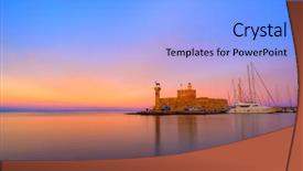  Presentation with windmills - Slide deck featuring history - windmills at mandraki harbour background and a light blue colored foreground