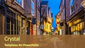  Presentation with dusk - Colorful PPT theme enhanced with history - york shambles alley sunset dusk backdrop and a tawny brown colored foreground