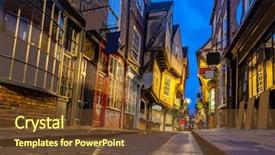  Presentation with dusk - Presentation theme with history - york shambles alley sunset dusk background and a tawny brown colored foreground