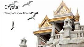  Presentation with architectural - Colorful slide set enhanced with history archiecture - architectural detail from exterior view backdrop and a white colored foreground