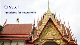  Presentation with architectural - PPT theme enhanced with history archiecture - architectural detail from exterior view background and a sky blue colored foreground