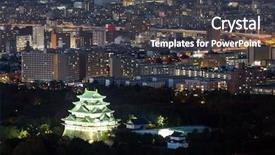  Presentation with history japanese - PPT theme having japanese history - aerial view of nagoya castle background and a dark gray colored foreground