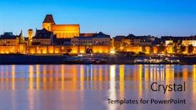  Presentation with astronomy - Amazing PPT theme having history astronomy - old town of torun backdrop and a  colored foreground