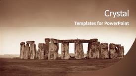  Presentation with stonehenge - Presentation design with history astronomy - stonehenge near london background and a coral colored foreground