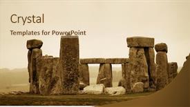  Presentation with stonehenge - PPT layouts with history astronomy - stonehenge panorama with cloud near background and a lemonade colored foreground