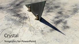  Presentation with astronomy - Cool new PPT theme with history astronomy - sundial backdrop and a soft green colored foreground