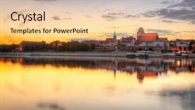  Presentation with torn paper collection of old - Amazing PPT theme having history astronomy - torun old town over vistula backdrop and a  colored foreground