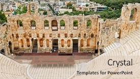  Presentation with stress and memory - Amazing slides having herodes atticus om acropolis backdrop and a soft green colored foreground