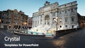  Presentation with history time - Amazing slides having history barok - fountain trevi in morning time backdrop and a dark gray colored foreground