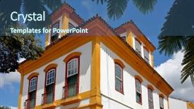  Presentation with city - Audience pleasing PPT theme consisting of history brazil - city of tiradentes in minas backdrop and a  colored foreground