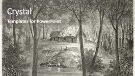  Presentation with hut - Slide set with history brazil - hut in amazon forest created background and a gray colored foreground