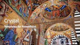  Presentation with history bulgaria - Amazing presentation theme having history bulgaria - fresco on the facade backdrop and a coral colored foreground