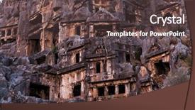  Presentation with ancient ruins - Colorful theme enhanced with history byzantine - ancient lycian myra rock tomb backdrop and a dark gray colored foreground